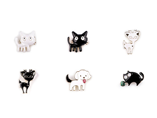 Brooch - cat, dog, doe
