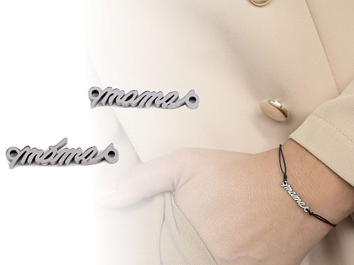 Stainless steel pendant "máma", "mama" for making bracelets and necklaces