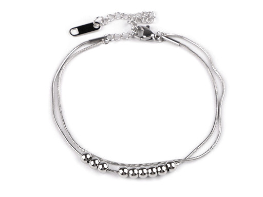 Bracelet double en acier inoxydable, Serpent