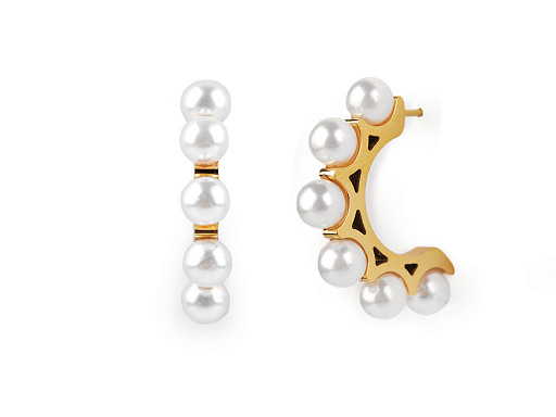 Stainless steel earrings with pearls