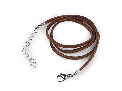 Eco-leather lanyard with stainless steel carabiner, length 46 cm