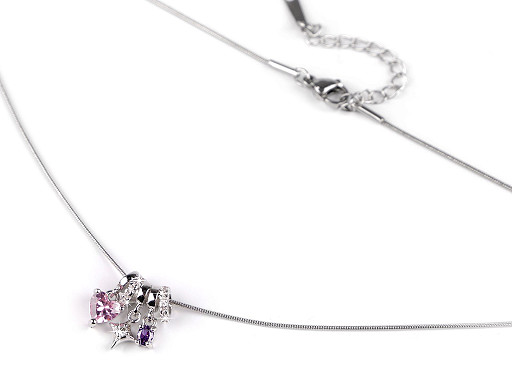 Stainless steel necklace with rhinestones