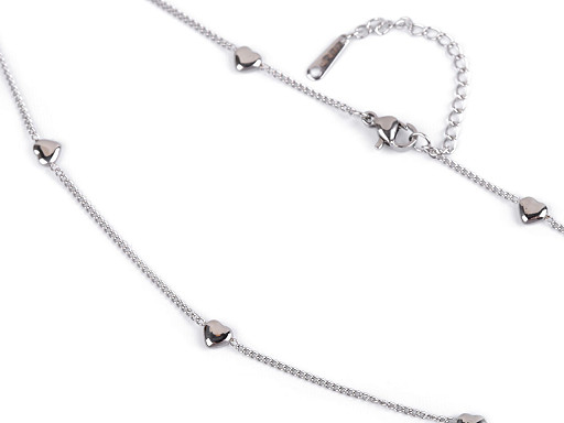 Collana, in acciaio inox, motivo: cuore