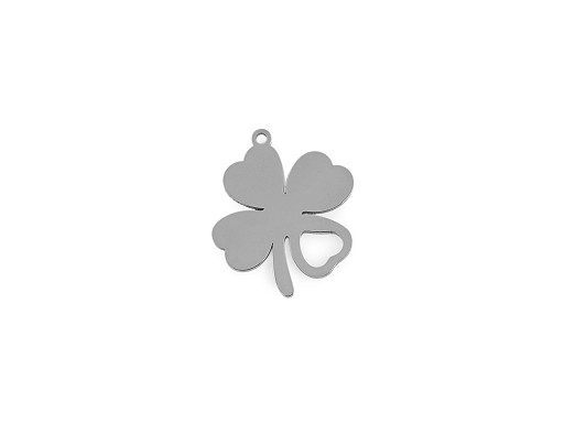 Pendentif/entretoise en acier inoxydable - trèfle à quatre feuilles, feuille, arbre