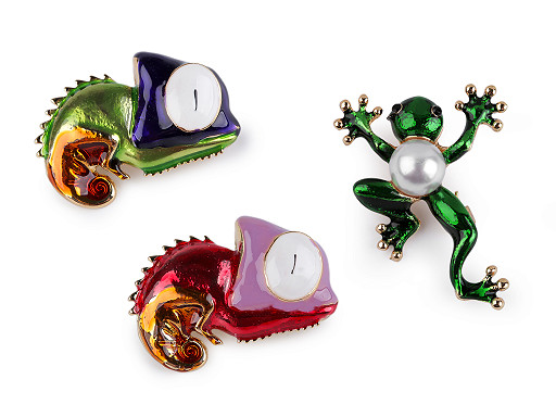 Brooch - frog, chameleon