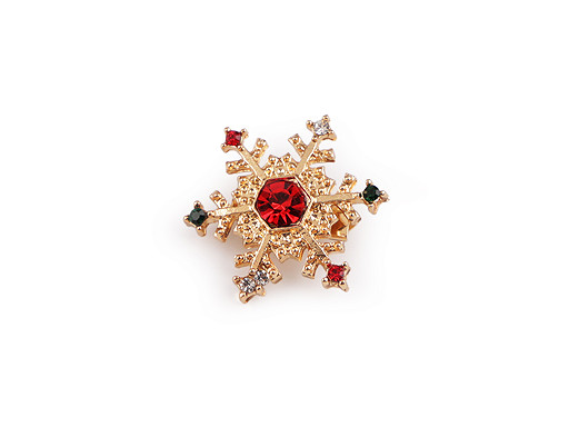 Brož s broušenými kamínky vločka