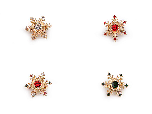 Brož s broušenými kamínky vločka