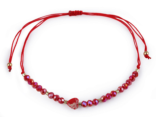 Shamballa bracelet with heart and cut beads with AB effect