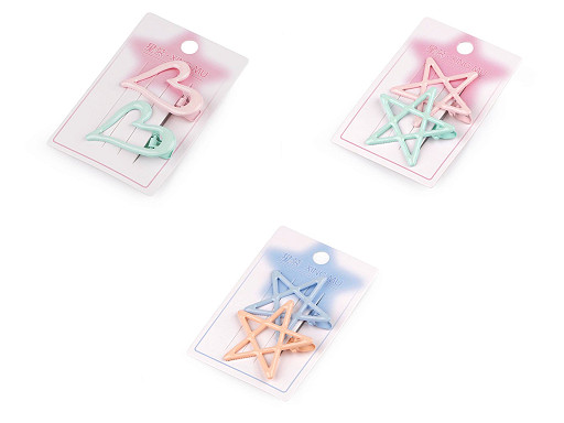 Pinzas metálicas para el pelo, corazones, estrellas y gafas