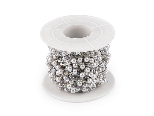 Łańcuszek ze stali nierdzewnej z perełkami Ø4 i 6 mm metraż