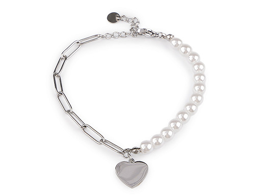 Stainless steel pearl bracelet