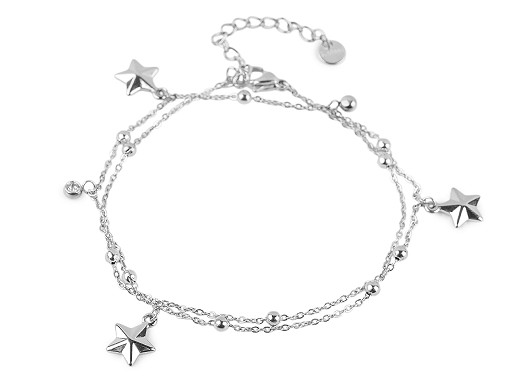 Náramek z nerezové oceli dvojitý, hvězdička Náramek z nerezové oceli dvojitý, hvězdička