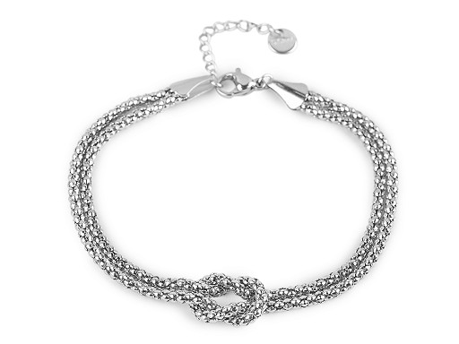 Náramek z nerezové oceli dvojitý s uzlem