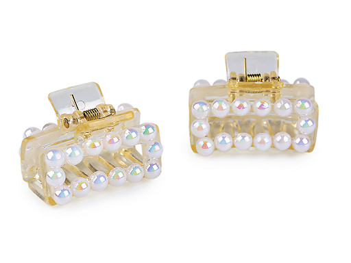 Skřipec do vlasů perlový 2 kusy