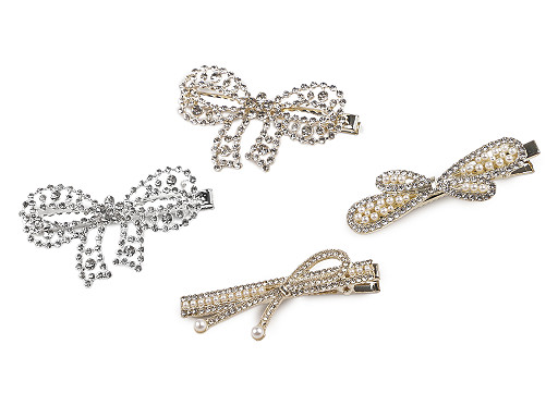 Spona do vlasov s brúsenými kamienkami mašľa