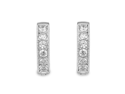 Ohrringe aus Edelstahl – Ringe mit geschliffenen Steinchen