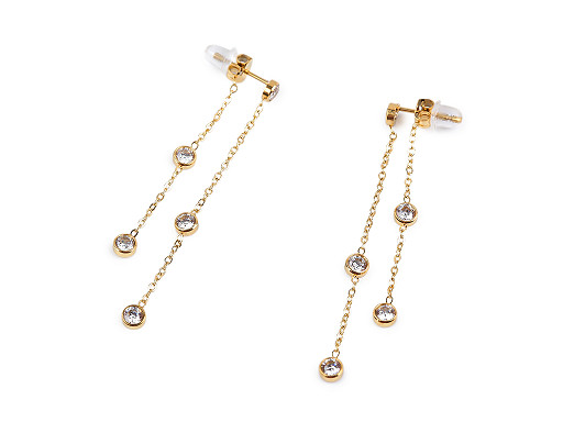 Boucles d’oreilles en acier inoxydable avec strass