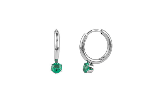 Náušnice z nerezové oceli kroužky s broušeným kamínkem