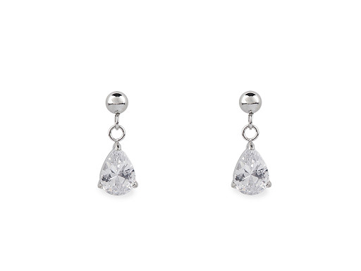 Náušnice z nerezové oceli s broušeným kamínkem