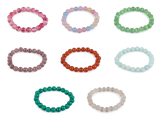 Bracciale composto da perline minerali, sintetiche e in vetro