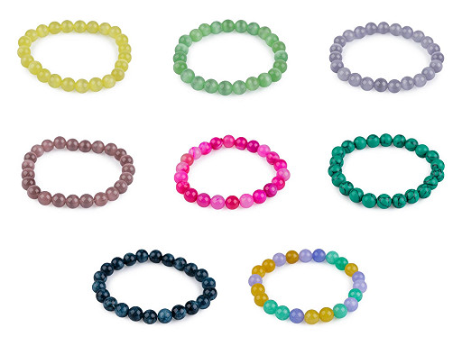 Bracelet avec perles en verre, minérales et synthétiques
