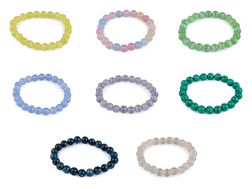 Bracciale composto da perline minerali, sintetiche e in vetro Bracciale composto da perline minerali, sintetiche e in vetro