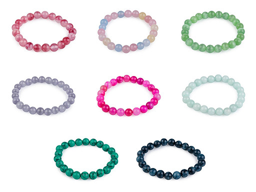 Armband aus Mineral-, Kunst- und Glasperlen