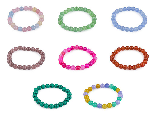Bracelet avec perles en verre, minérales et synthétiques