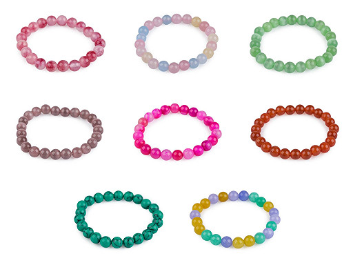 Bracciale composto da perline minerali, sintetiche e in vetro