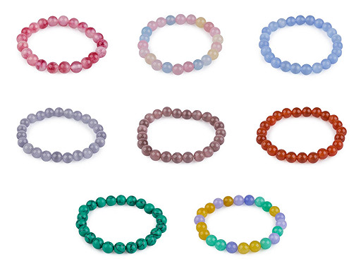 Bracelet avec perles en verre, minérales et synthétiques