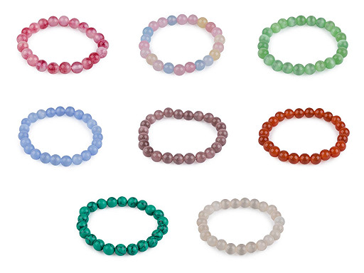 Pulsera de cuentas de minerales, materiales sintéticos y vidrio