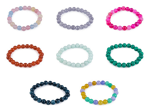 Bracciale composto da perline minerali, sintetiche e in vetro