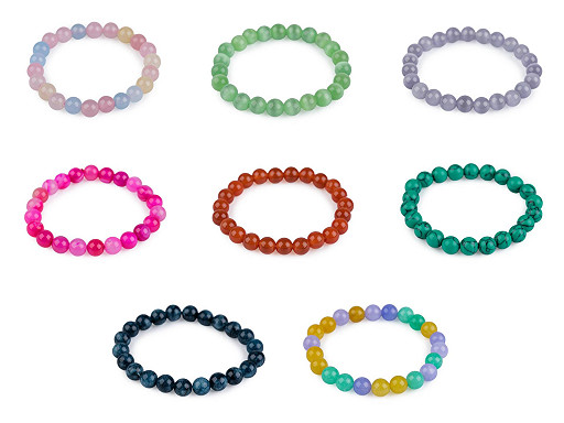 Armband aus Mineral-, Kunst- und Glasperlen