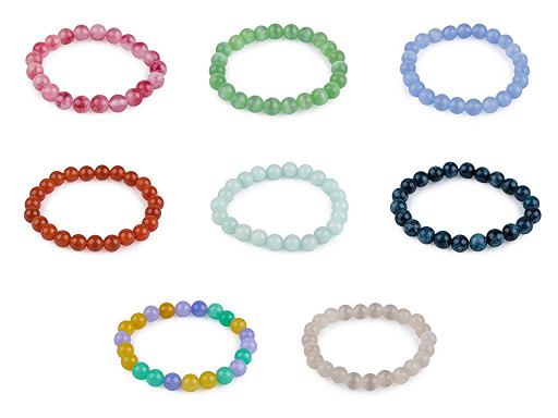 Bracciale composto da perline minerali, sintetiche e in vetro