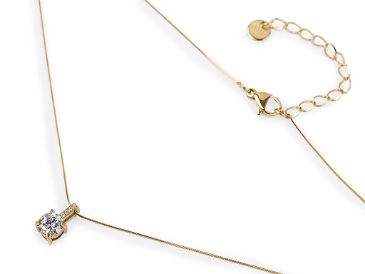 Nemesacél nyaklánc csiszolt kővel