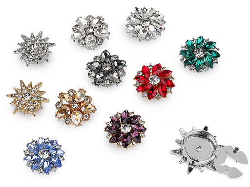 Ozdoba na gombík s brúsenými kamienkami