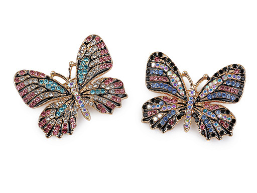 Brošňa s brúsenými kamienkami motýľ