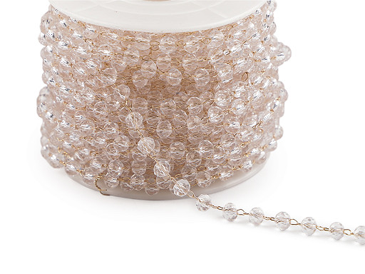 Řetízek s broušenými korálky Ø4 mm metráž