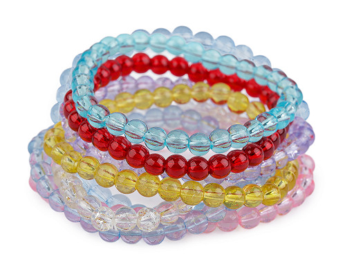 Náramek pružný ze skleněných korálků