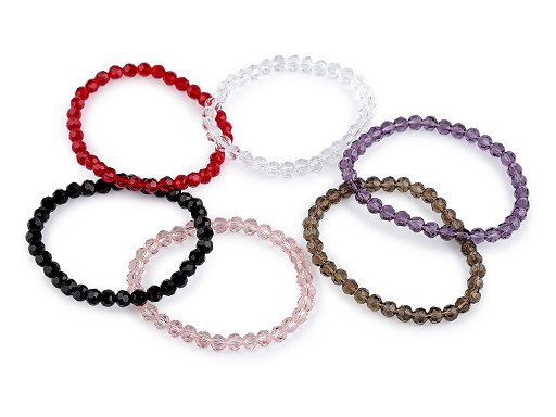 Náramek pružný z broušených korálků