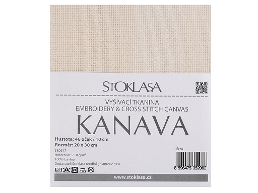 Καμβάς για σταυροβελονιά / κέντημα «Kanava», 20 x 30 cm 46 μάτια / 10 cm Καμβάς για σταυροβελονιά / κέντημα «Kanava», 20 x 30 cm 46 μάτια / 10 cm