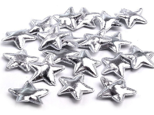 Cloth Star Applique / Metallic Padded Star Decoration Ø30 mm