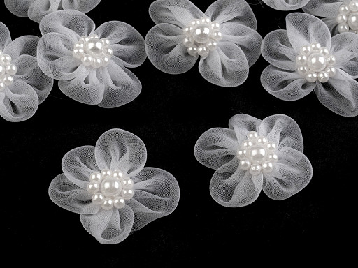 Monofilový květ Ø3-3,5 cm s perlami