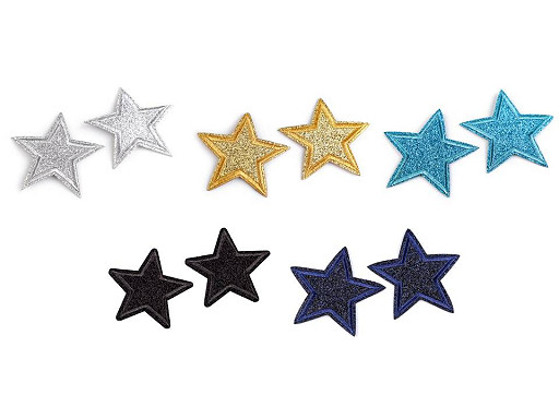 Iron on Patch, Star with glitter