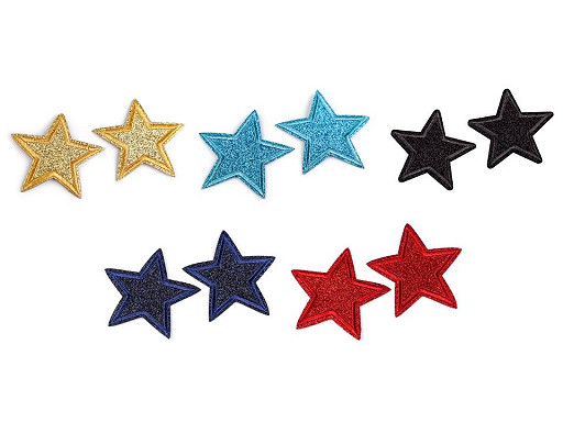 Toppa termoadesiva, motivo: stella, con glitter