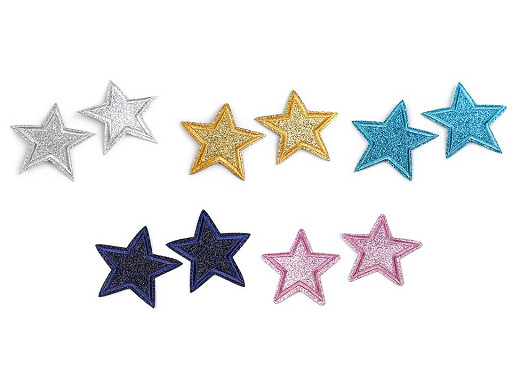 Iron on Patch, Star with glitter