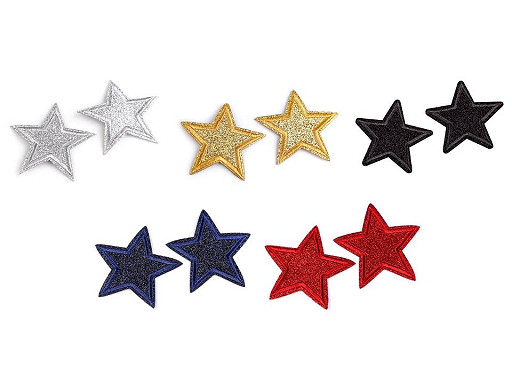 Iron on Patch, Star with glitter
