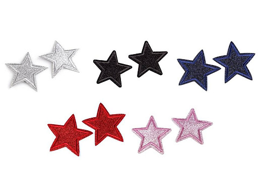 Iron on Patch, Star with glitter