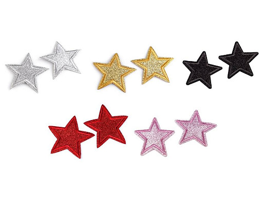 Iron on Patch, Star with glitter