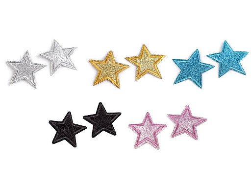 Iron on Patch, Star with glitter
